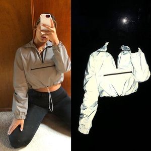 Cropped Reflective Windbreaker